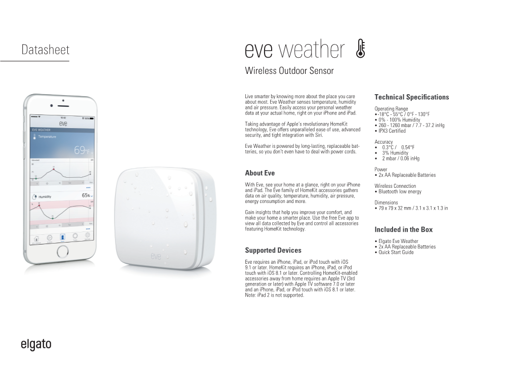 Datasheet Wireless Outdoor Sensor