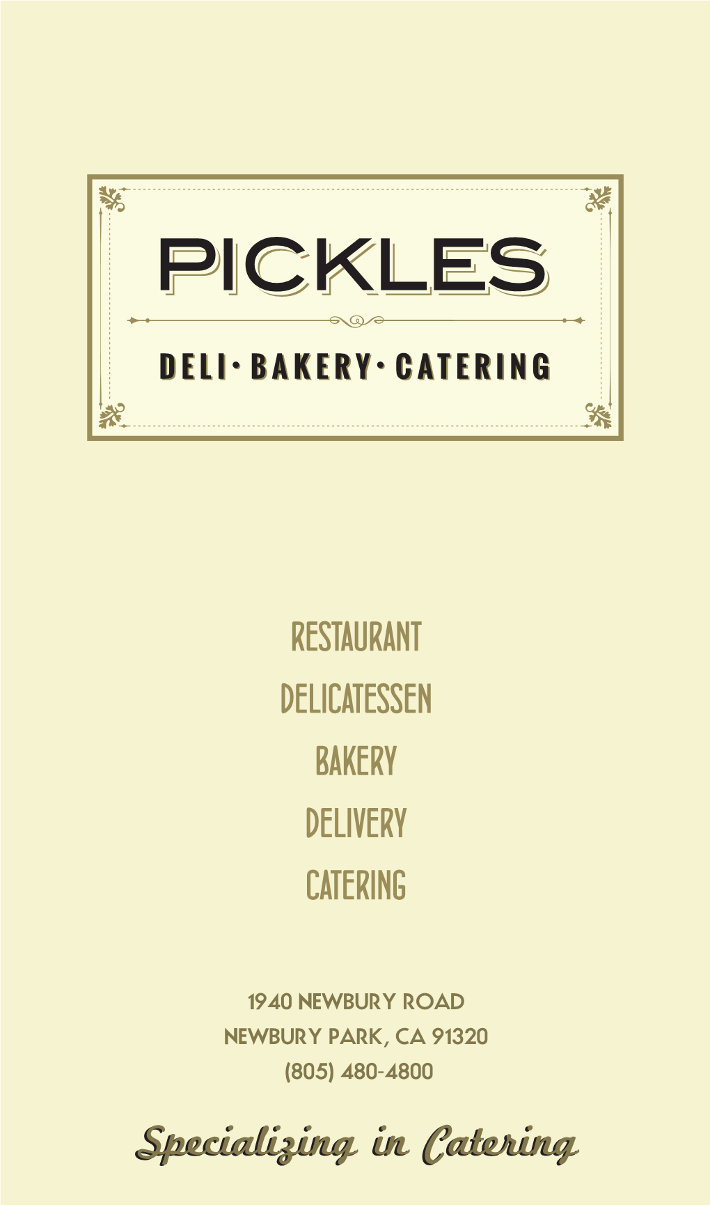 Restaurant Delicatessen Bakery Delivery Catering