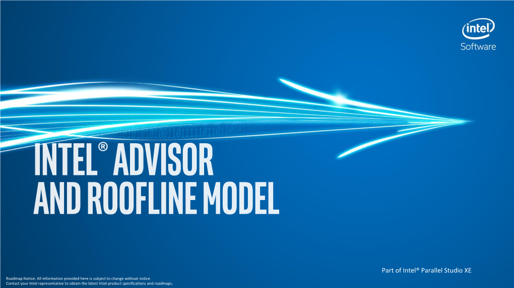 Intel Advisor and Roofline Model