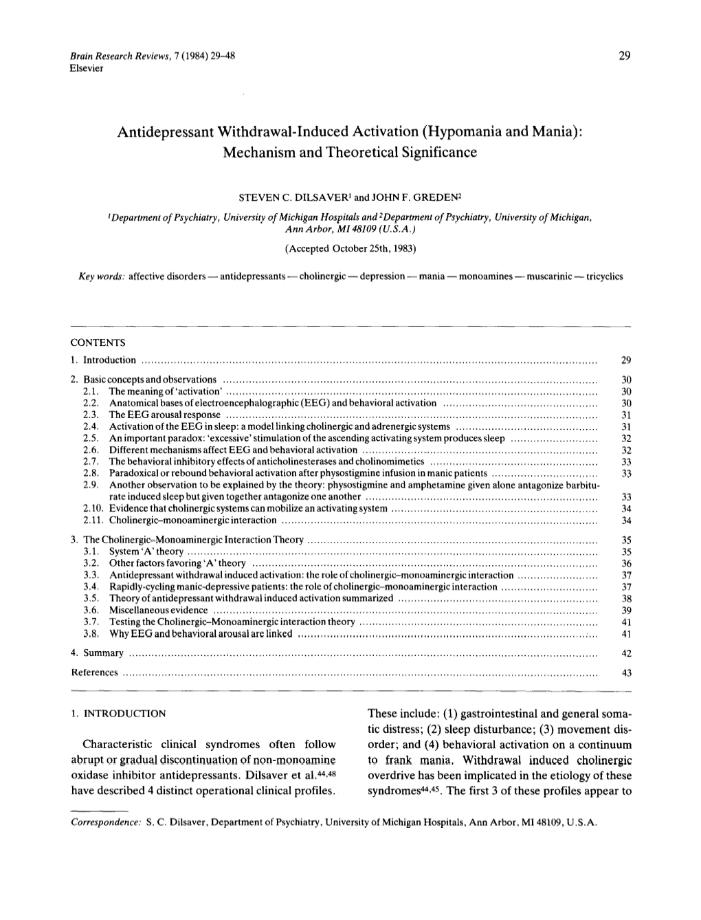 Hypomania and Mania): Mechanism and Theoretical Significance