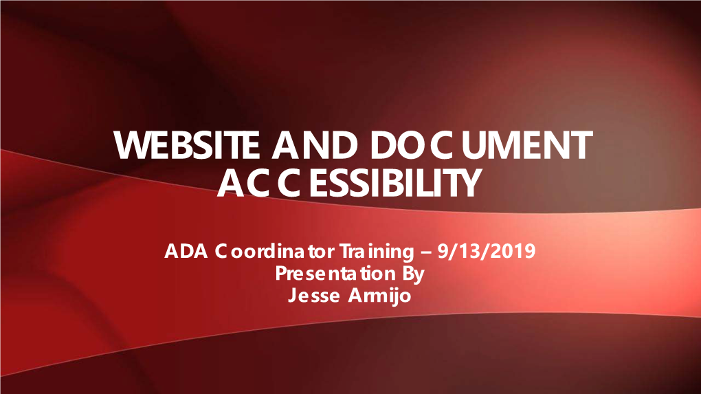 Website and Document Accessibility Presentation (Pdf)