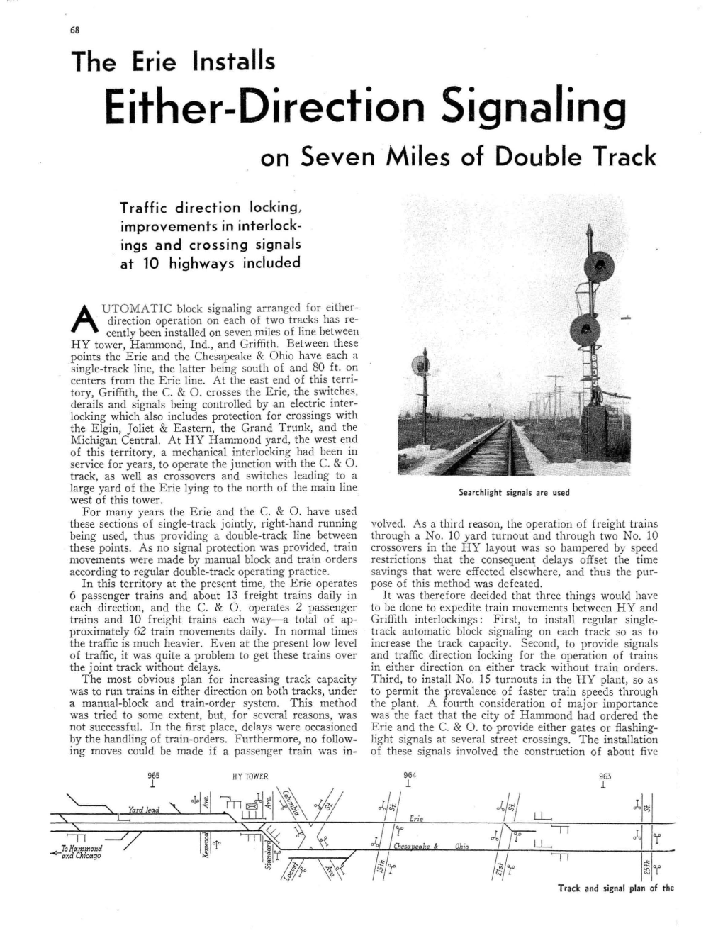 The Erie Installs Either-Direction Signaling on Seven Miles of Double Track