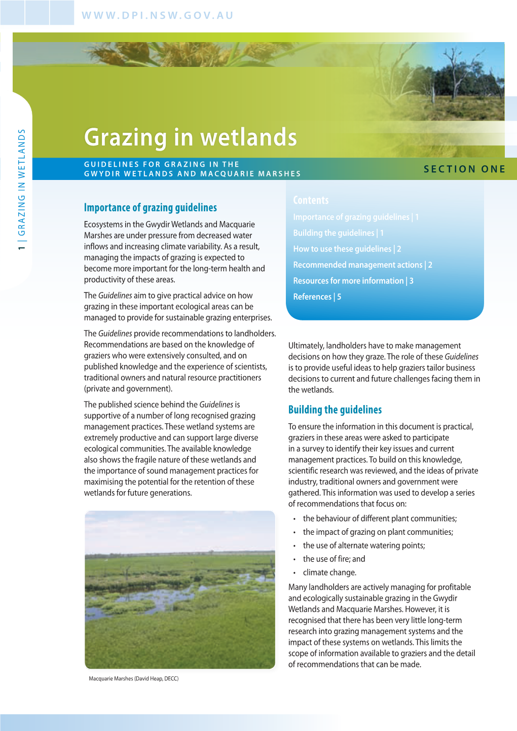 Guidelines for Grazing in the Gwydir Wetlands and Macquarie Marshes