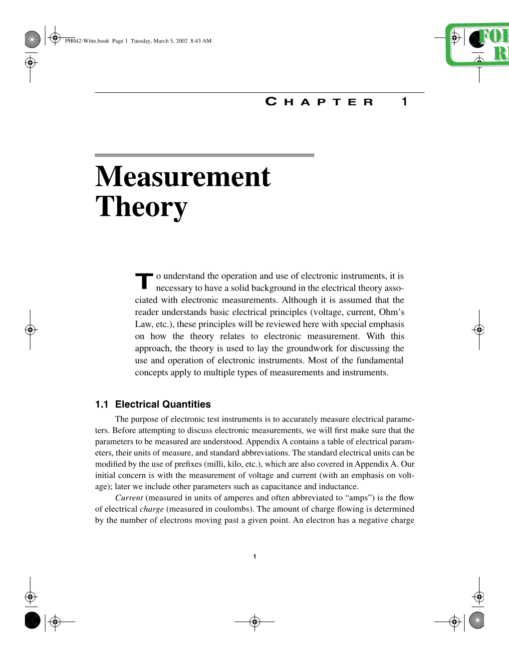 Measurement Theory