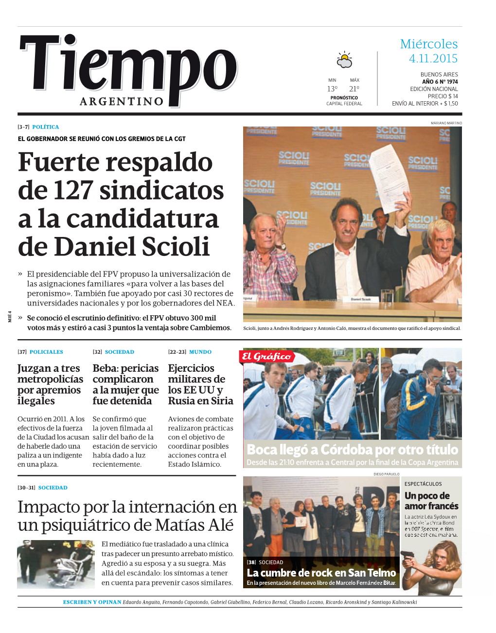 Fuerte Respaldo De 127 Sindicatos a La Candidatura De Daniel Scioli