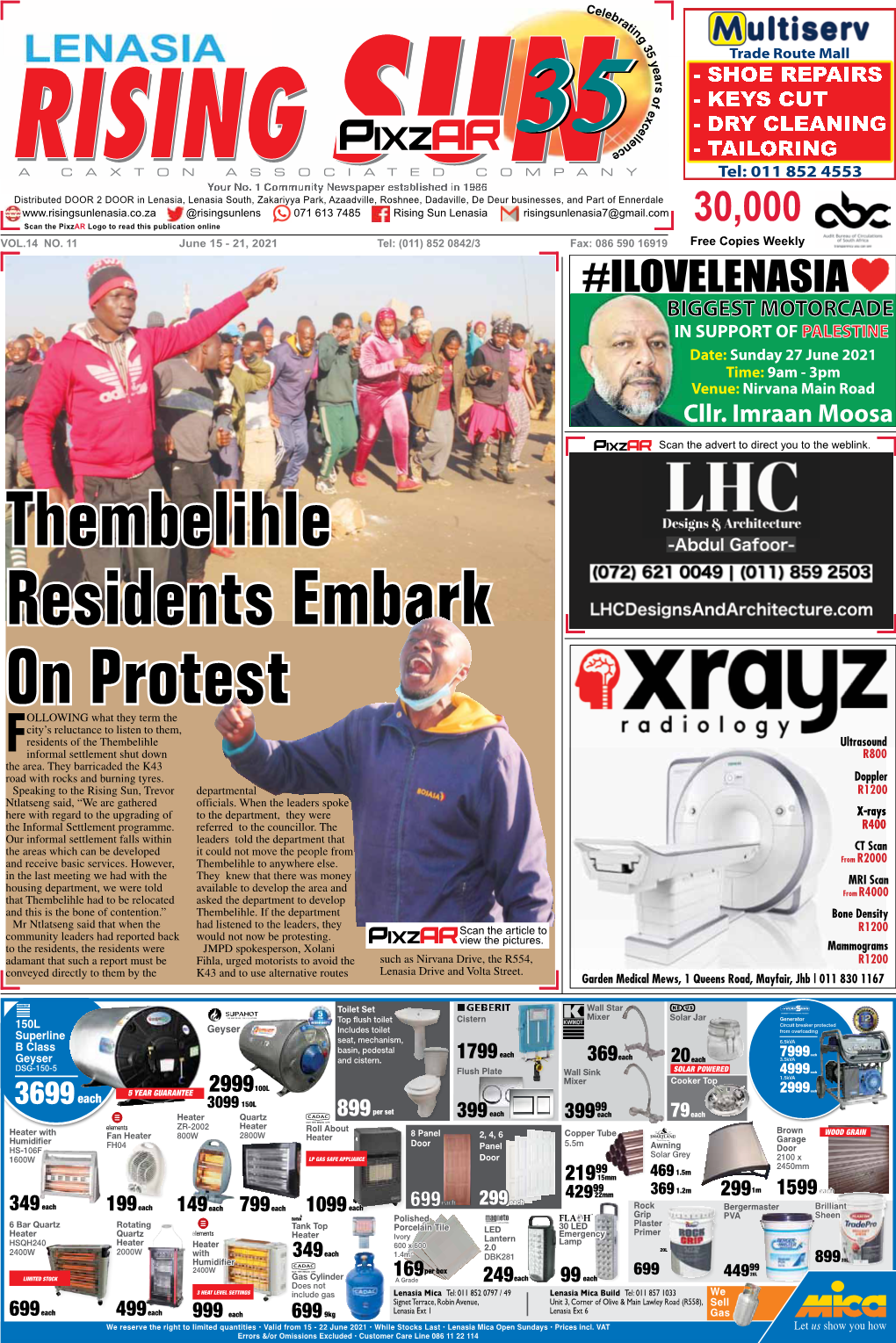 Thembelihle Residents Embark on Protest