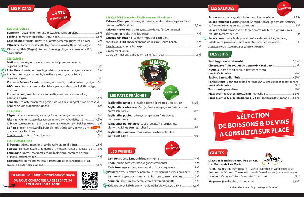 Sélection De Boissons & De Vins a Consulter Sur Place