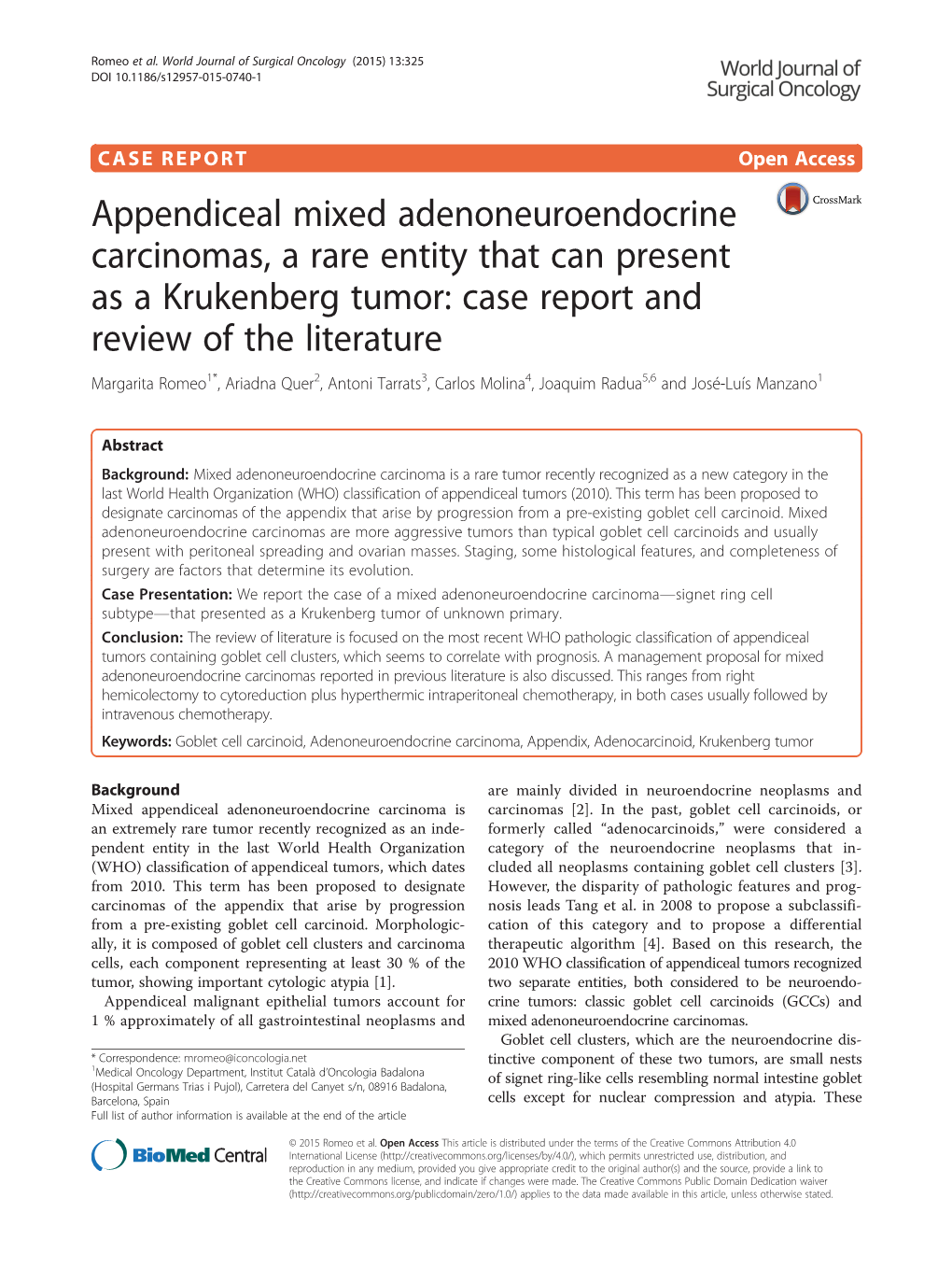 Appendiceal Mixed Adenoneuroendocrine Carcinomas