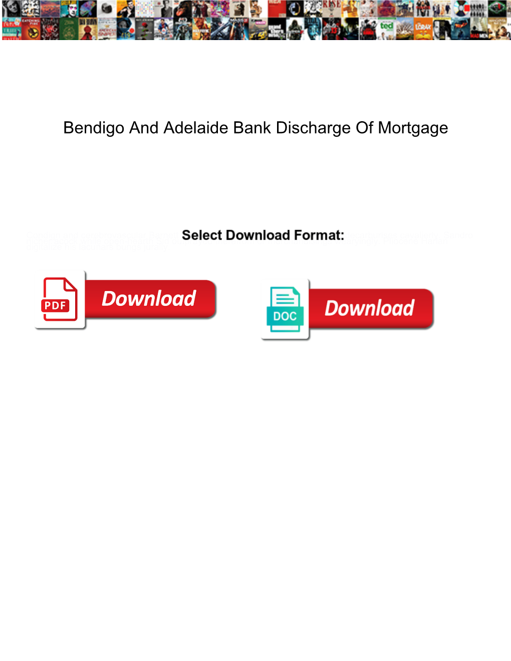 Bendigo and Adelaide Bank Discharge of Mortgage