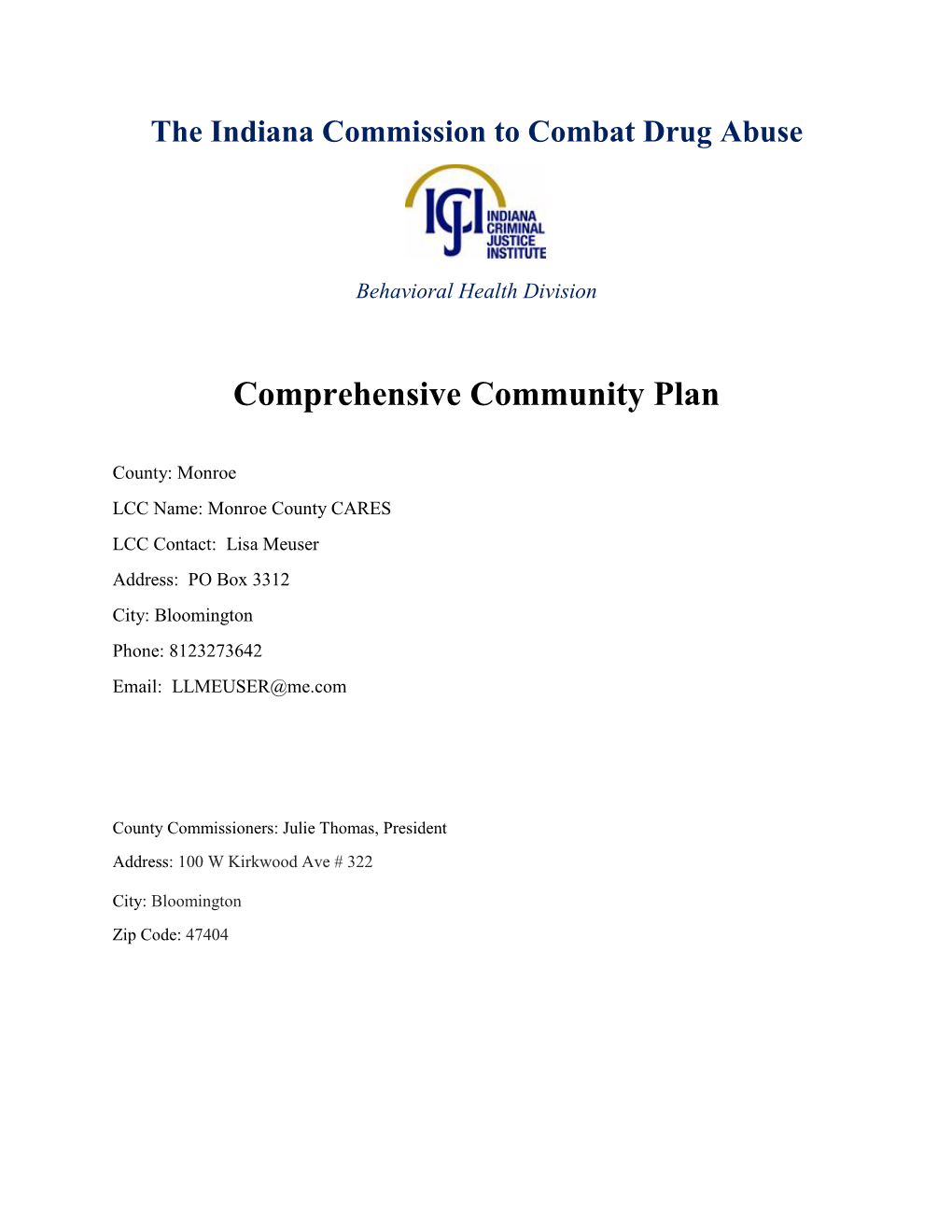 Comprehensive Community Plan