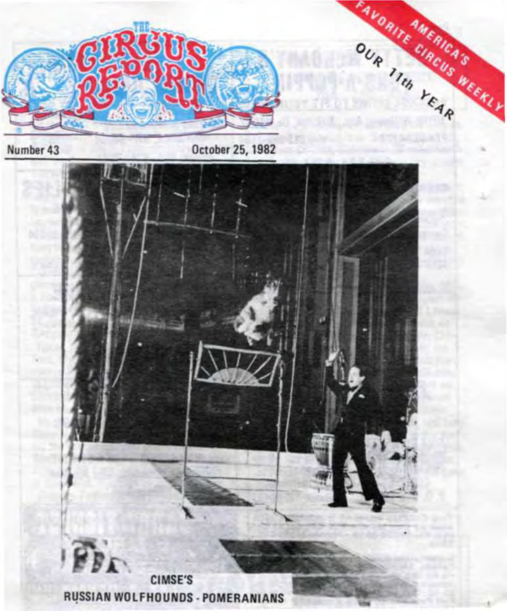 Circus Report, October 25, 1982, Vol. 11, No. 43