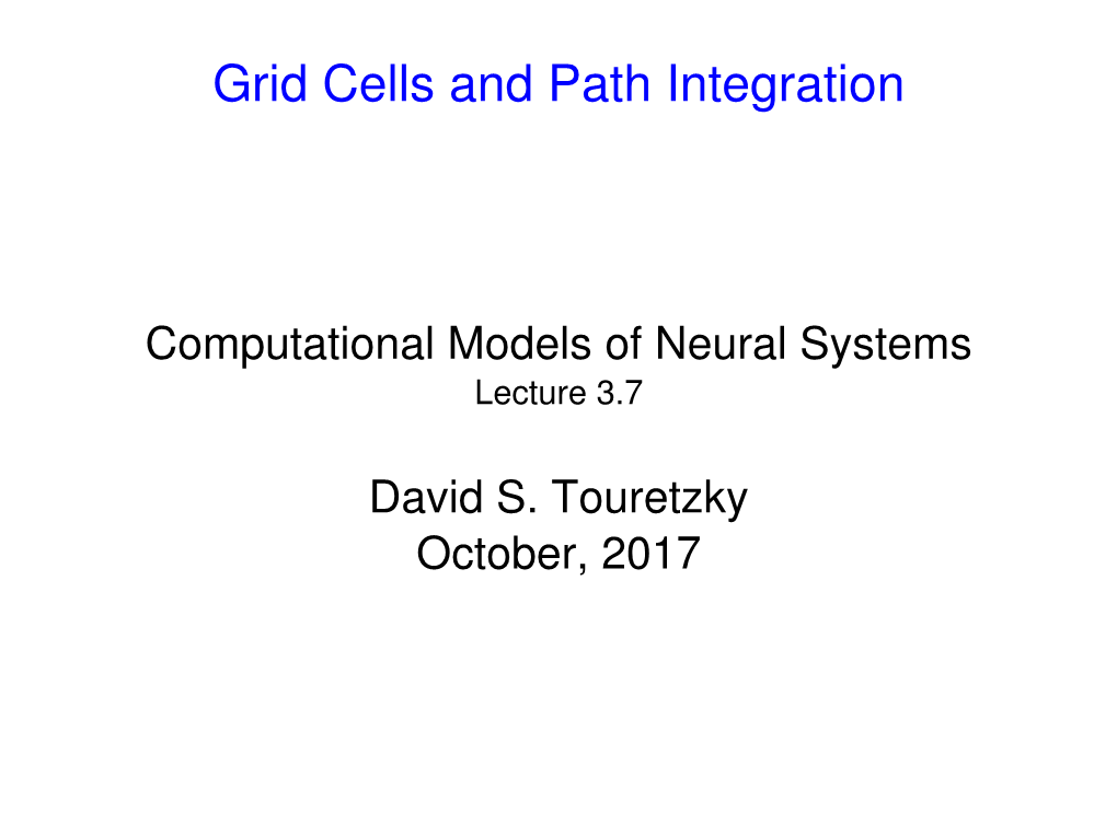 Grid Cells and Path Integration