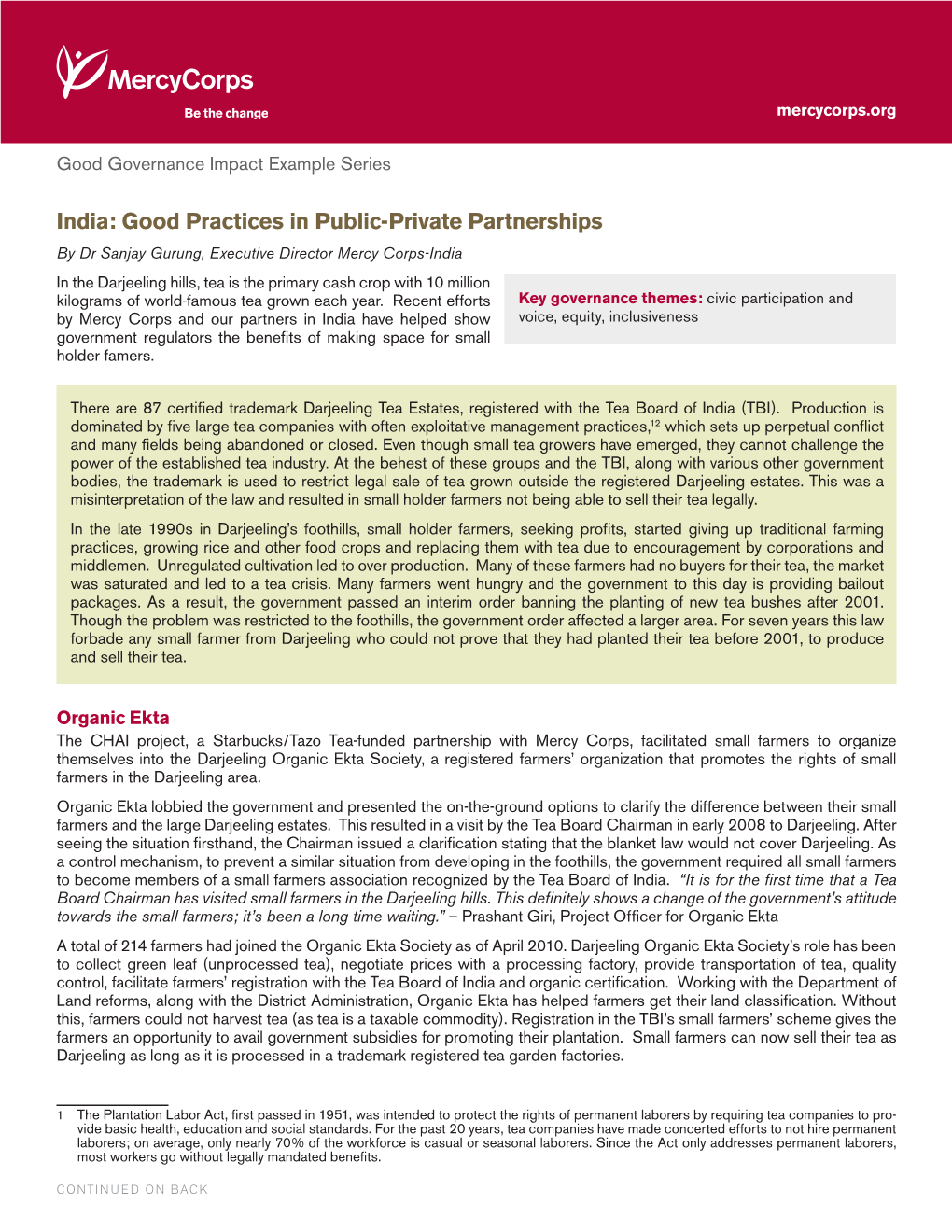 India: Good Practices in Public-Private