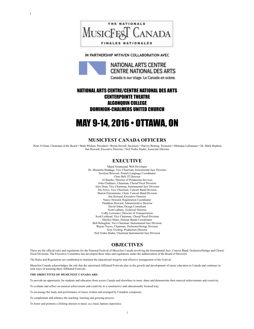 May 9-14, 2016 • Ottawa, On