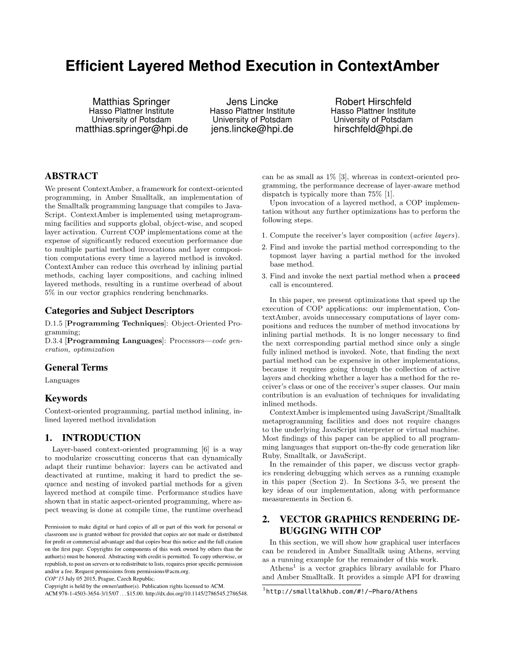 Efficient Layered Method Execution in Contextamber