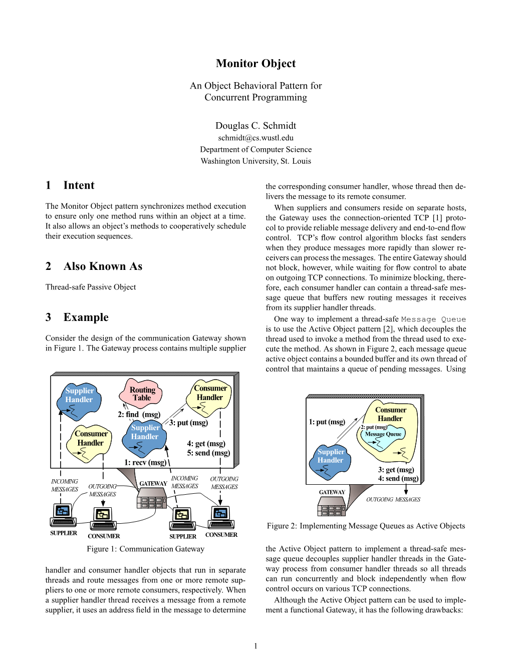 Monitor Object 1 Intent 2 Also Known As 3 Example