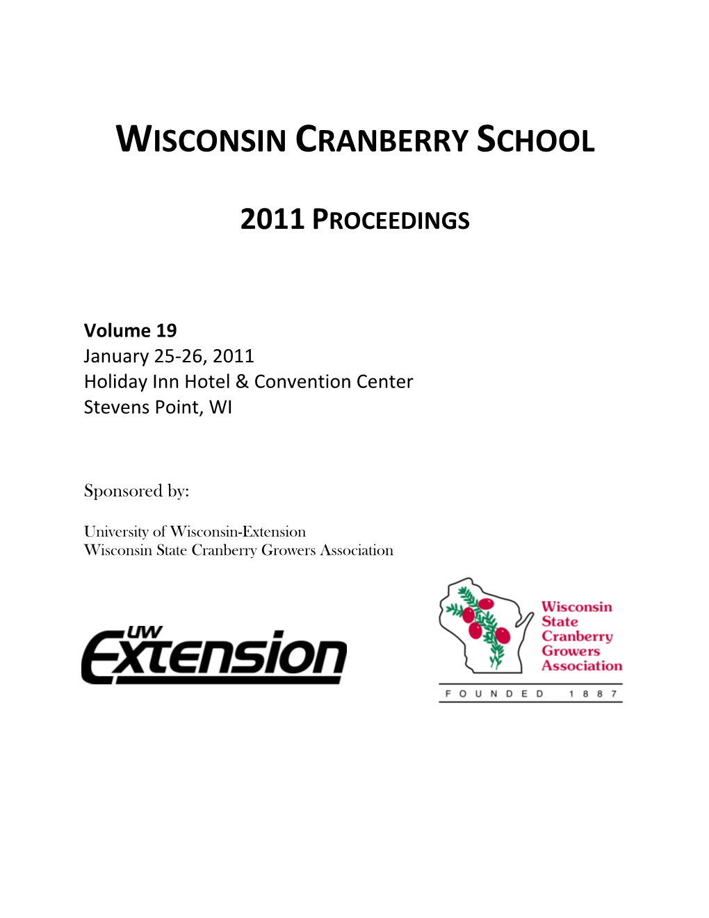 WI Cranberry School Proceedings | Ii