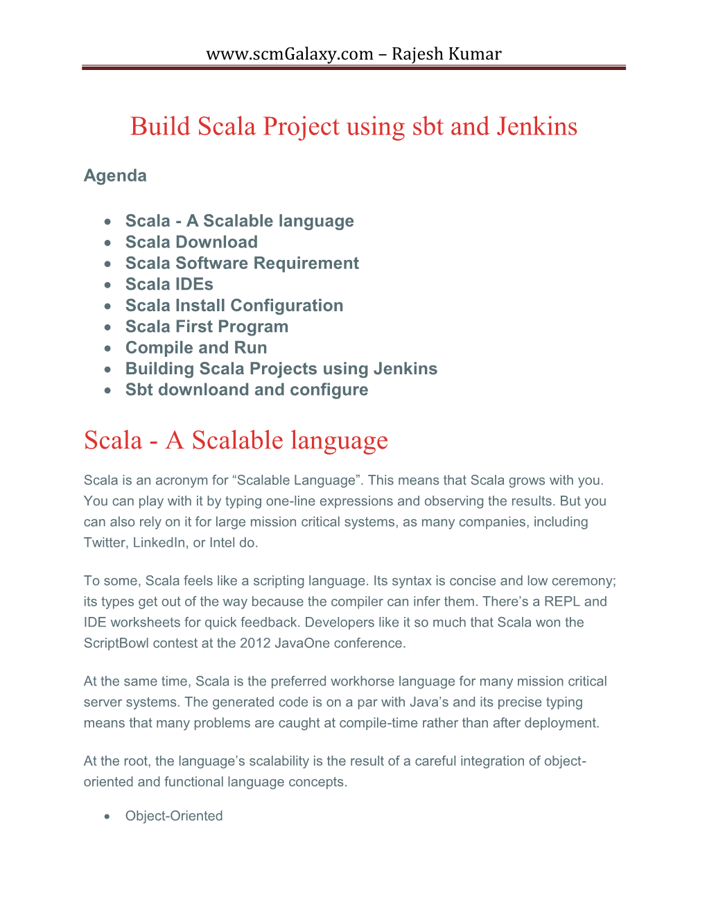 Build Scala Project Using Sbt and Jenkins