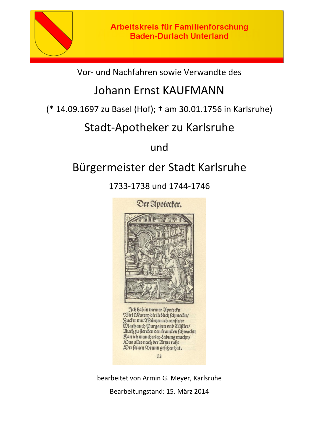 Genealogy Johann Ernst Kaufmann