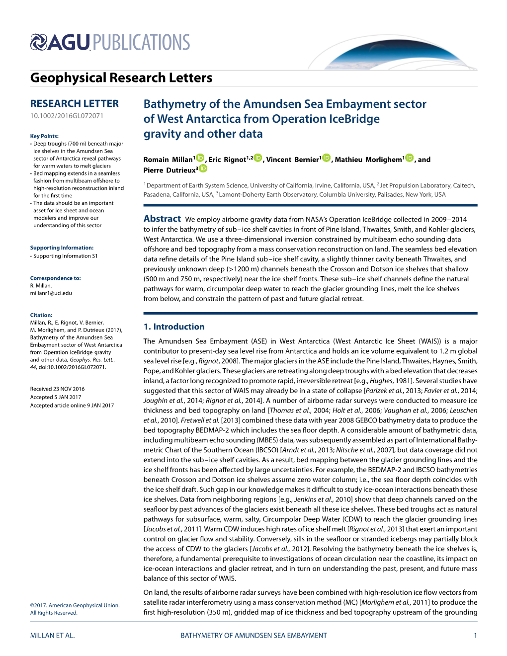 Bathymetry of the Amundsen Sea Embayment Sector of West