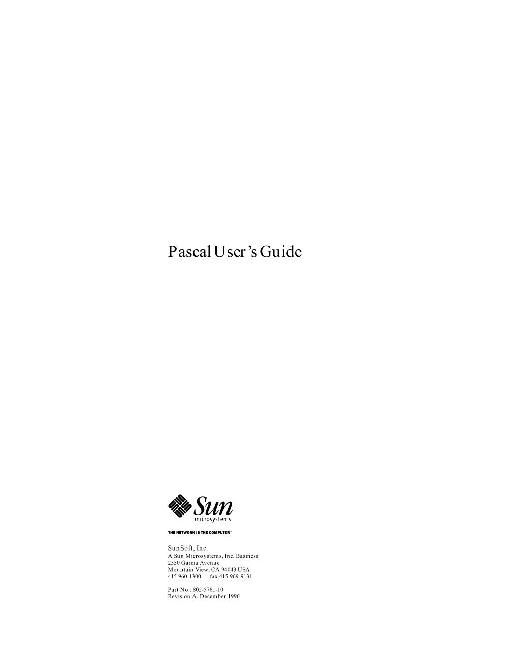 Pascal User's Guide