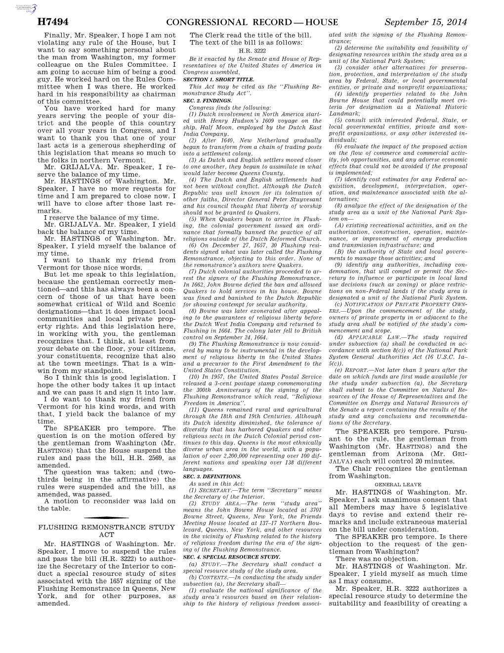 Congressional Record—House H7494