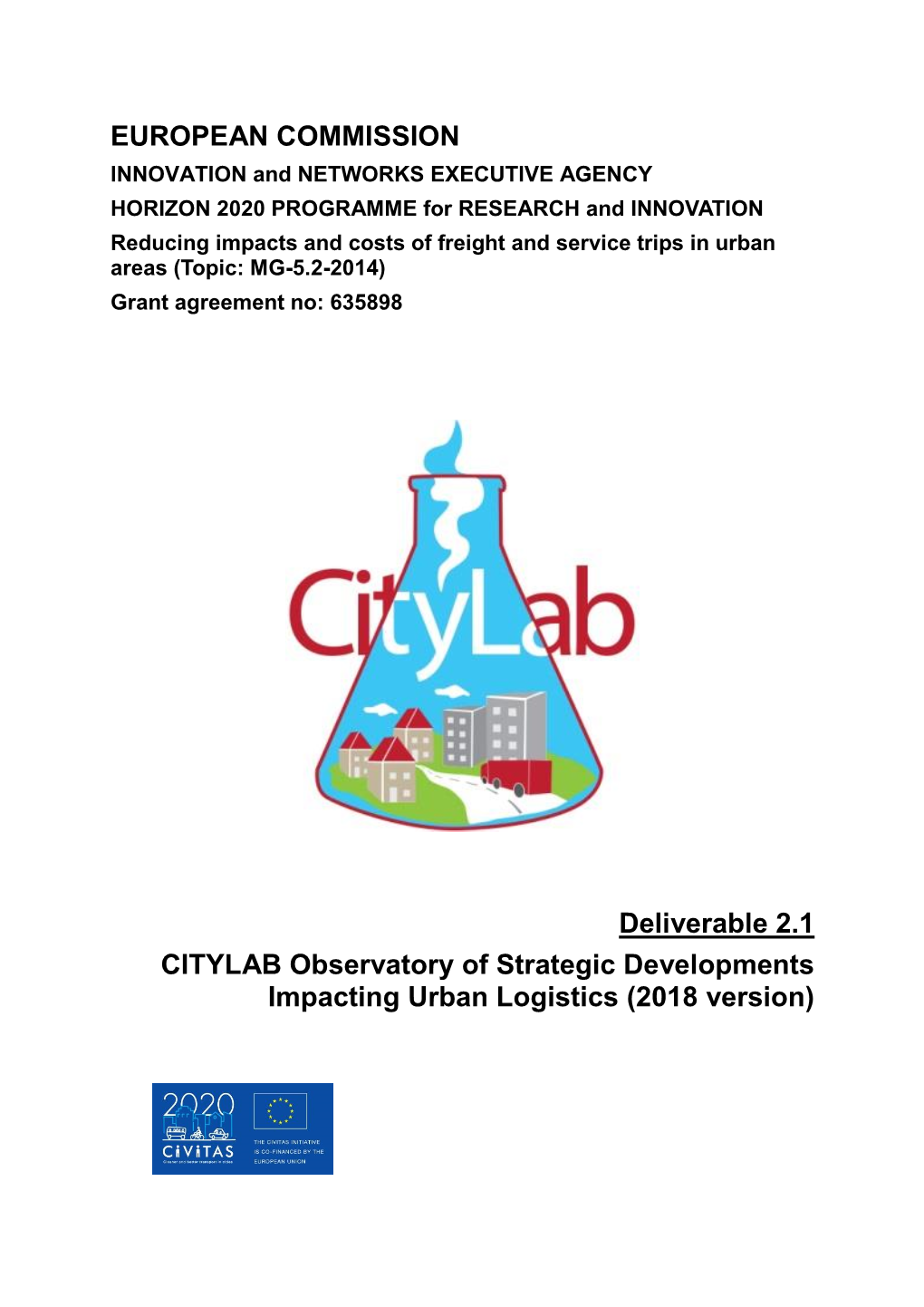 EUROPEAN COMMISSION Deliverable 2.1 CITYLAB