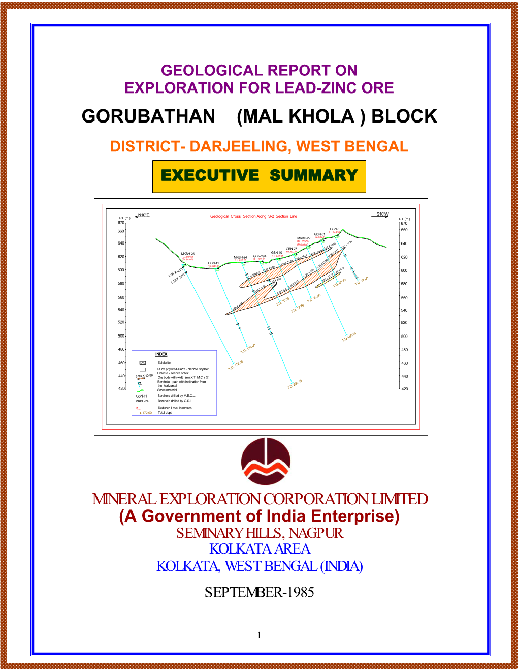 Gorubathan (Mal Khola ) Block District- Darjeeling, West Bengal Executive Summary