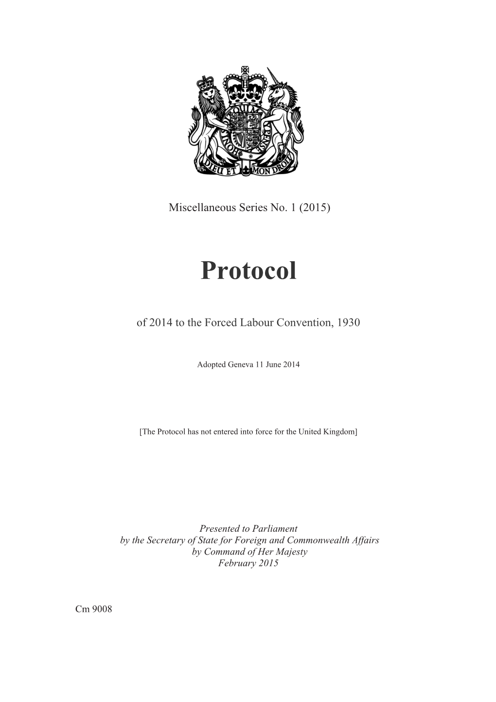 Protocol of 2014 to the Forced Labour Convention, 1930