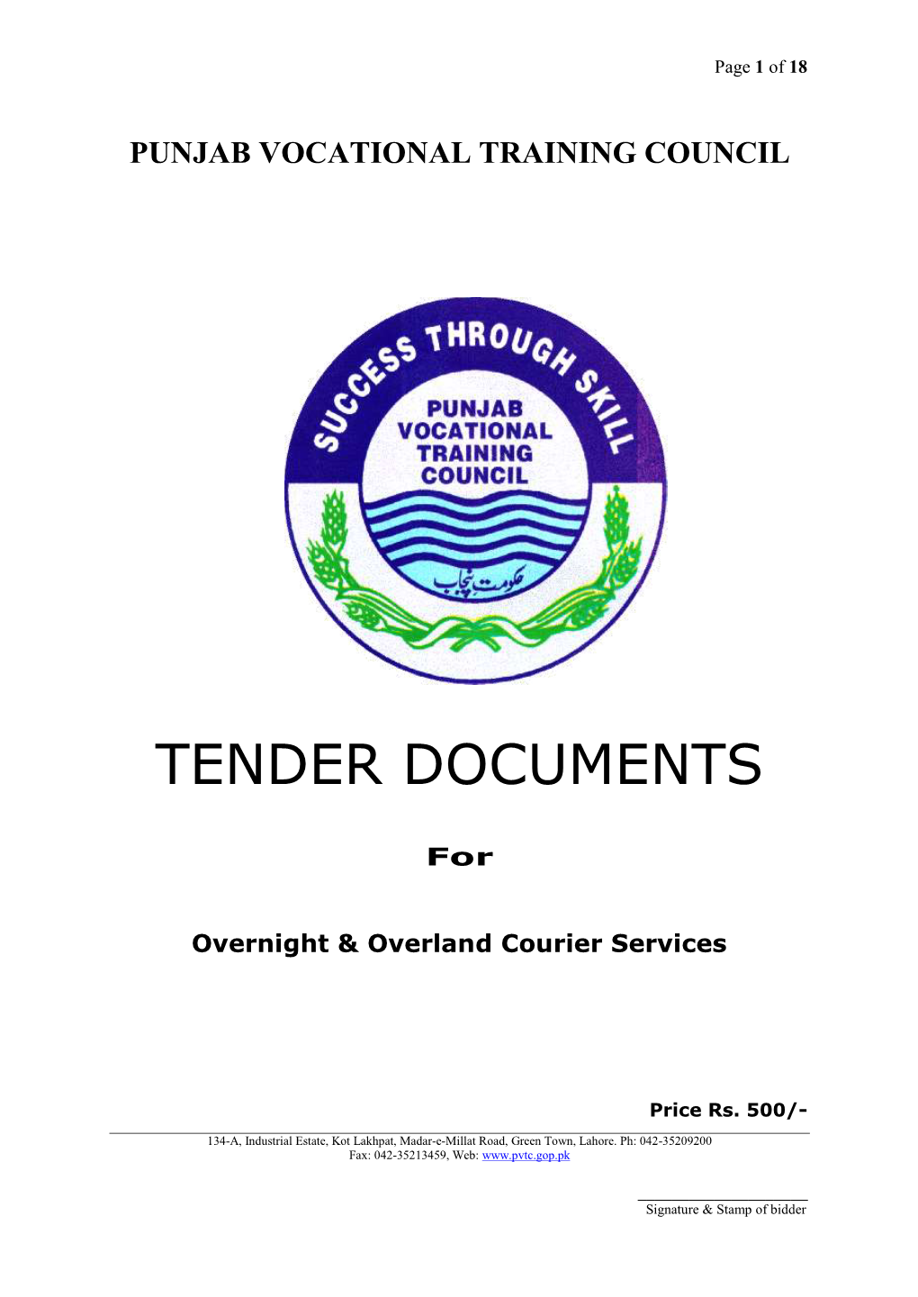 Tender Documents