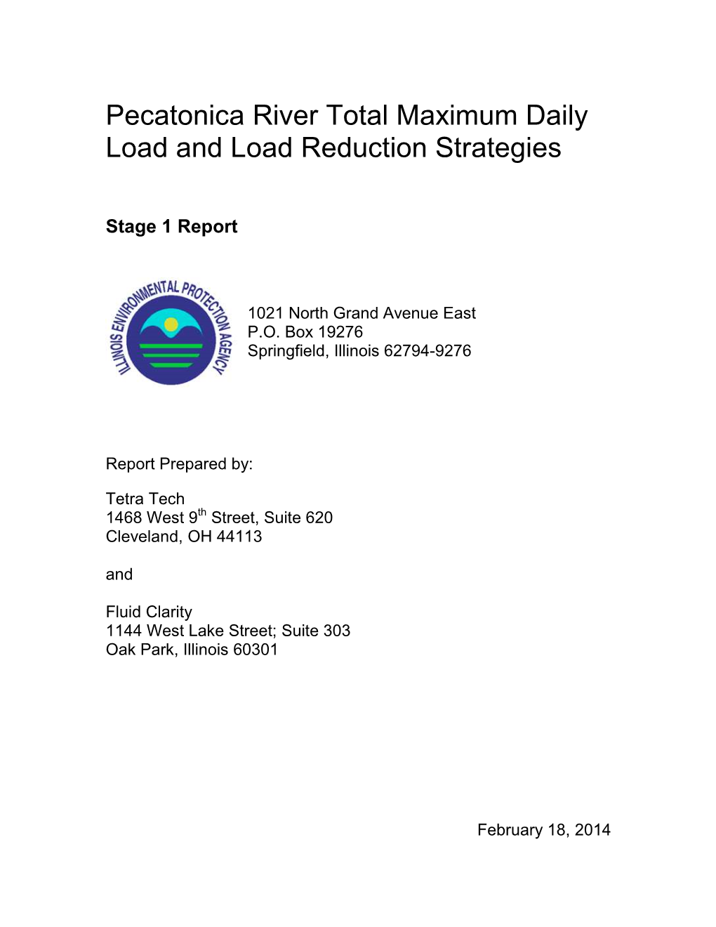 Pecatonica River Total Maximum Daily Load and Load Reduction Strategies