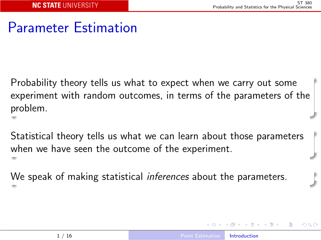 Parameter Estimation