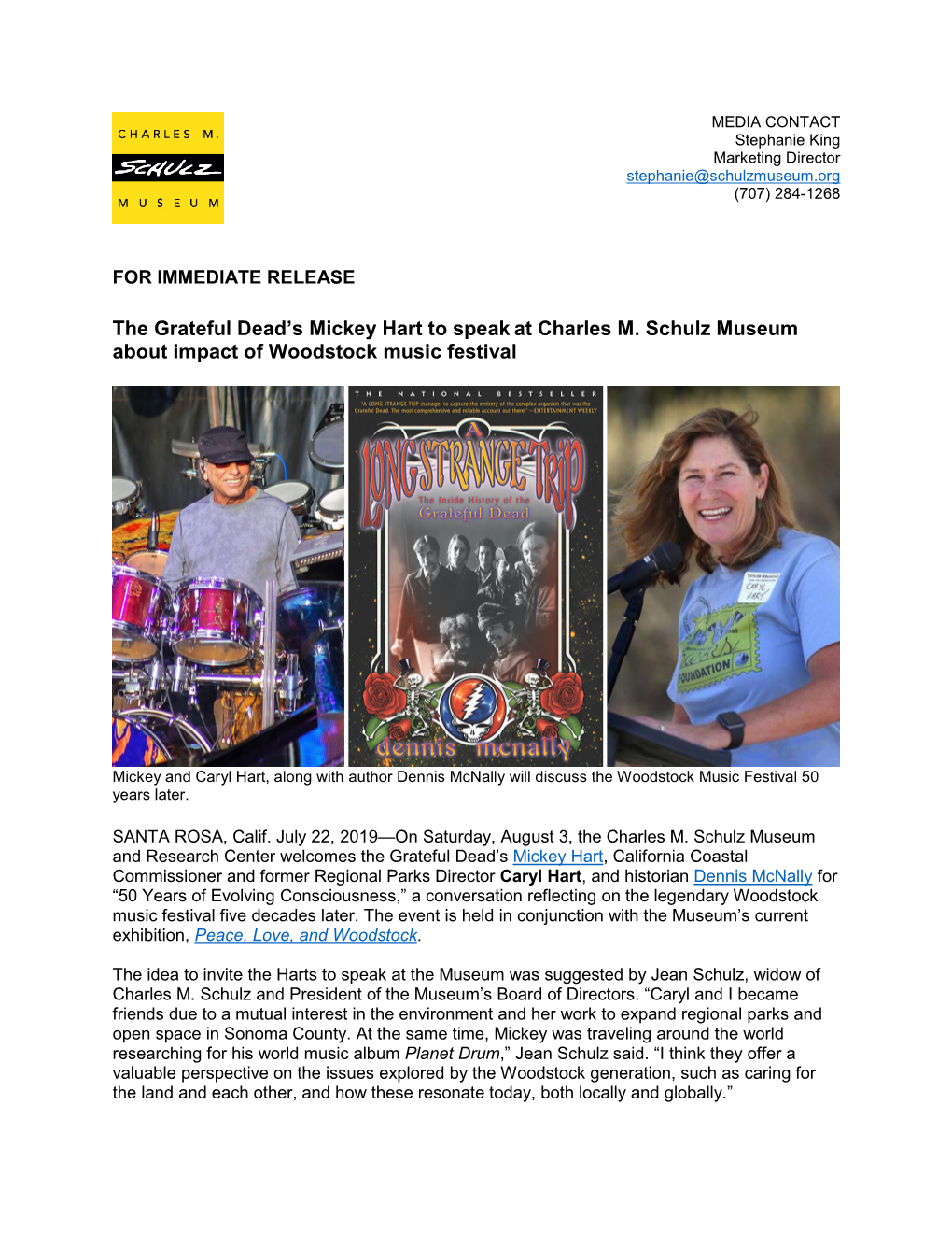 CMSM Mickey Hart Press Release