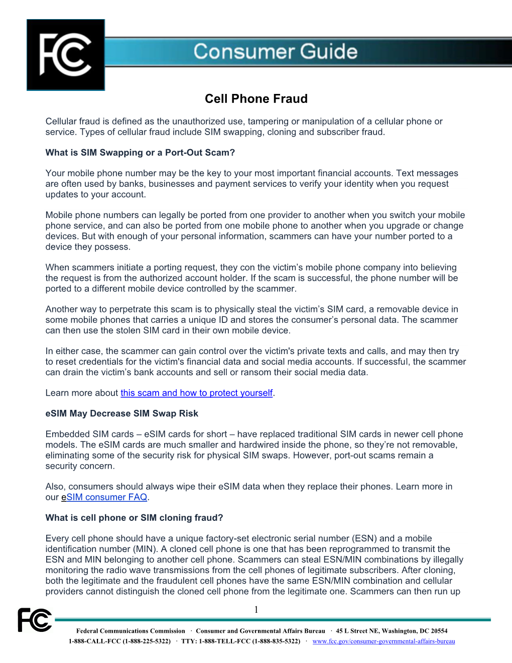 Cell Phone Fraud