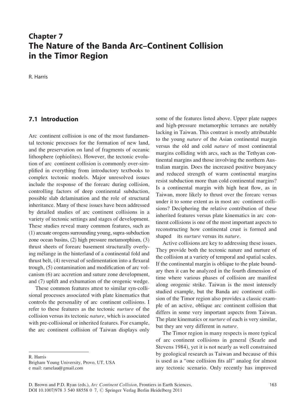 The Nature of the Banda Arc–Continent Collision in the Timor Region