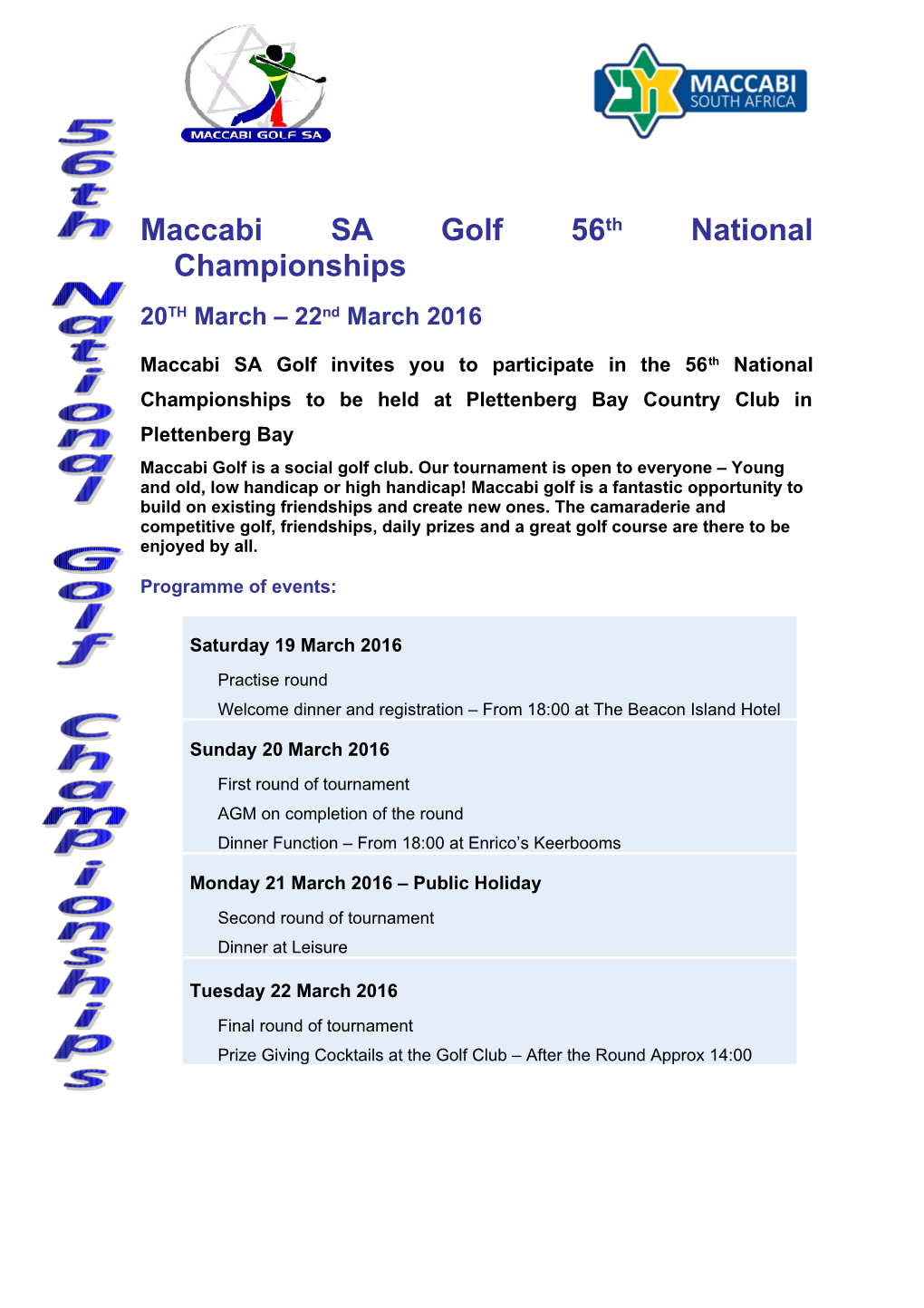 Investec Private Bank Maccabi Golf SA National Championships