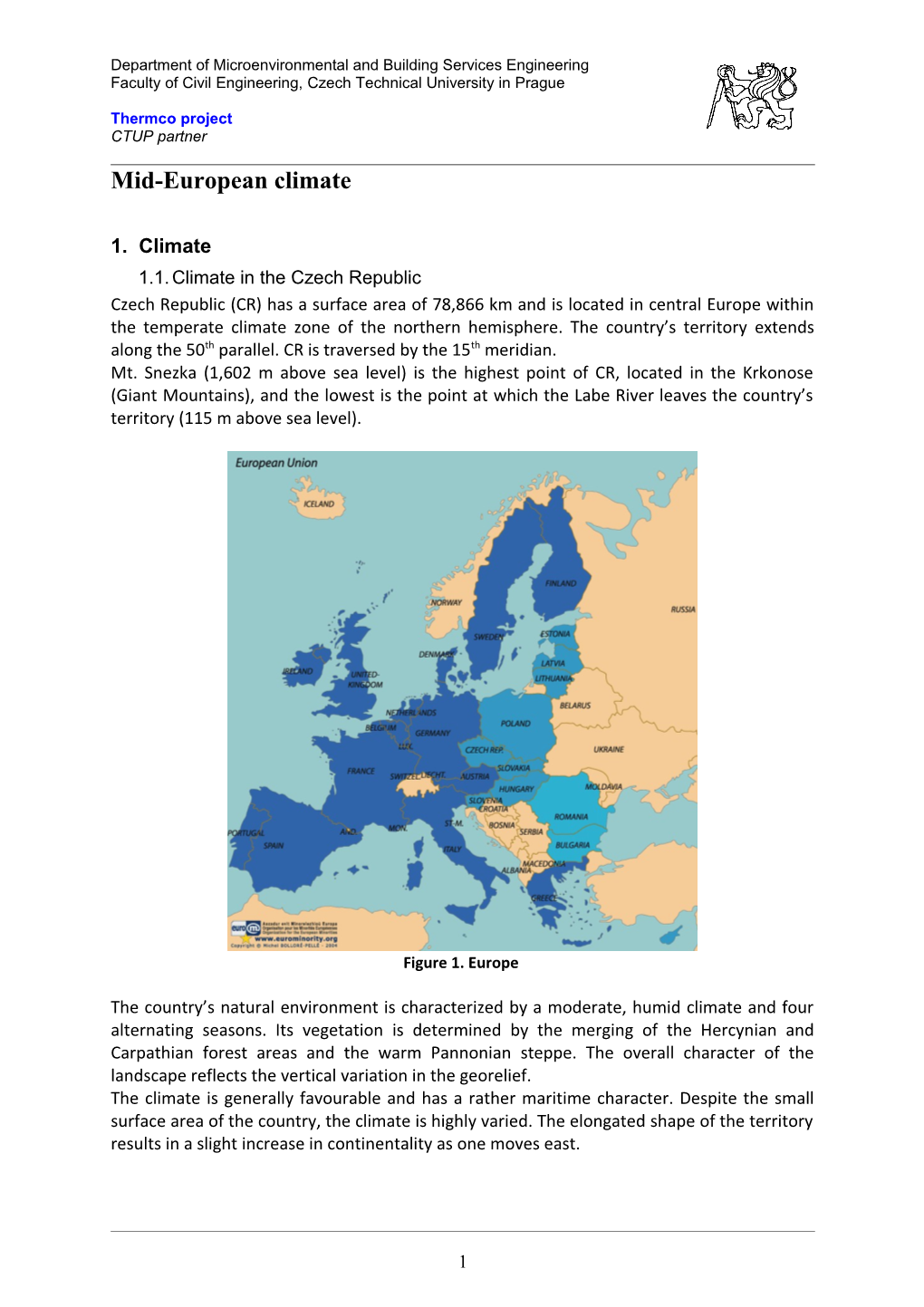 Summary Report Mid-European Climate