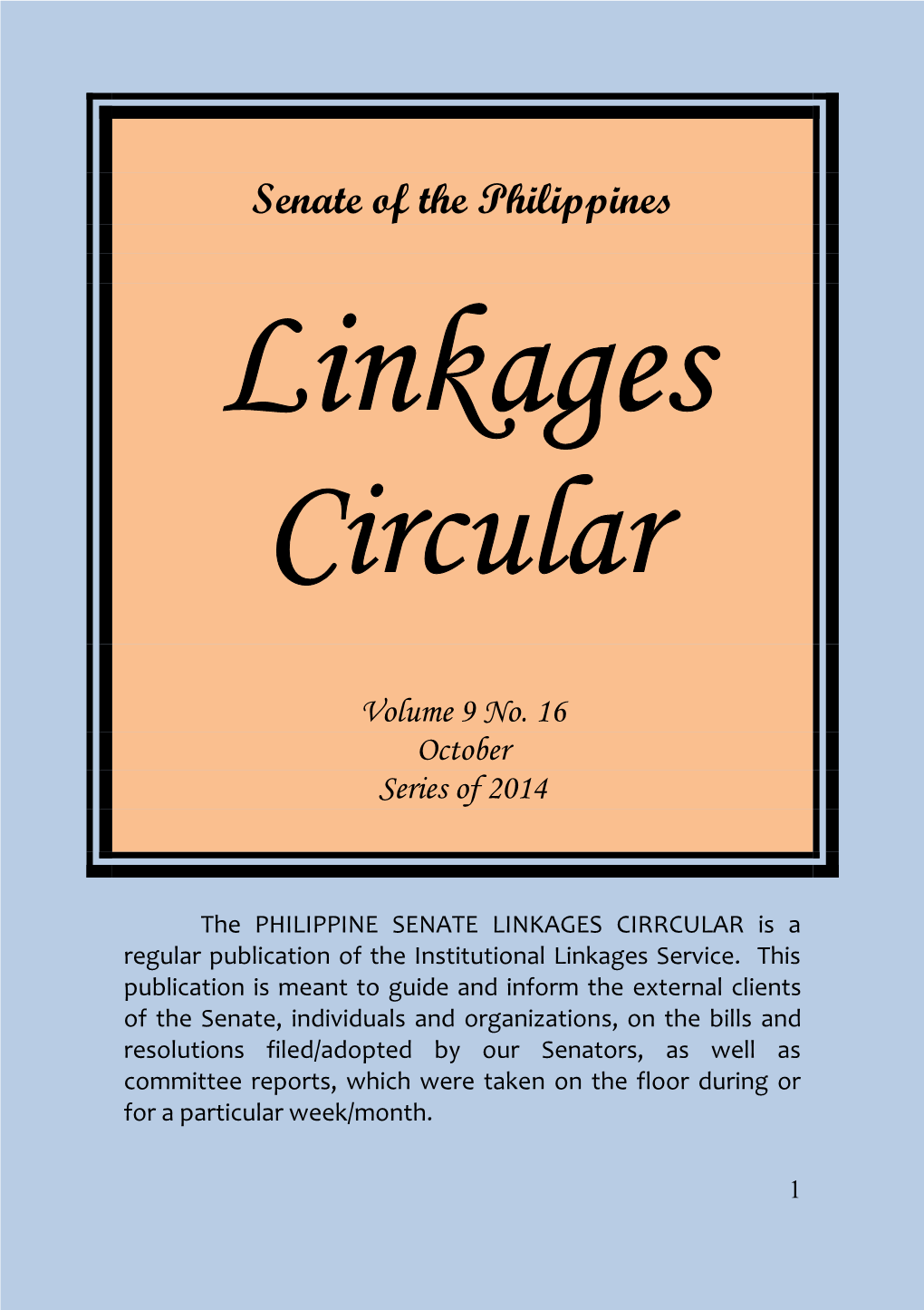 Linkages Circular Vol. 9 No. 16