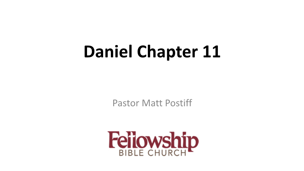 Daniel Chapter 11