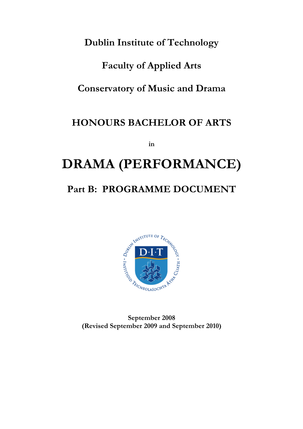 BA Drama (Performance)