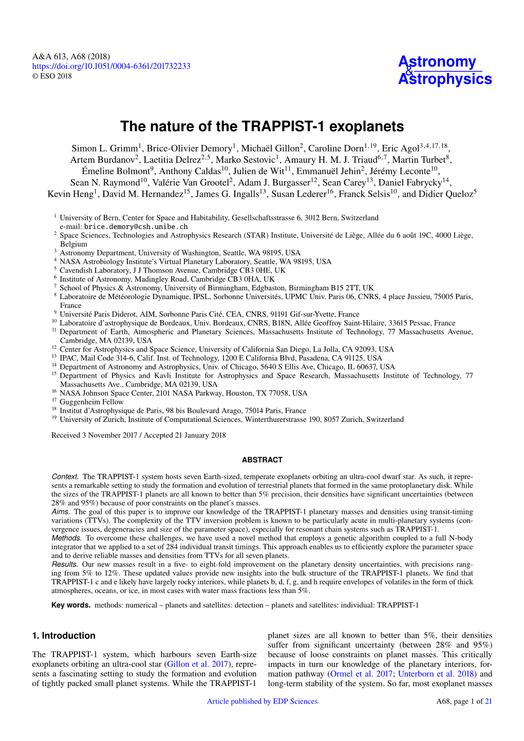 The Nature of the TRAPPIST-1 Exoplanets Simon L