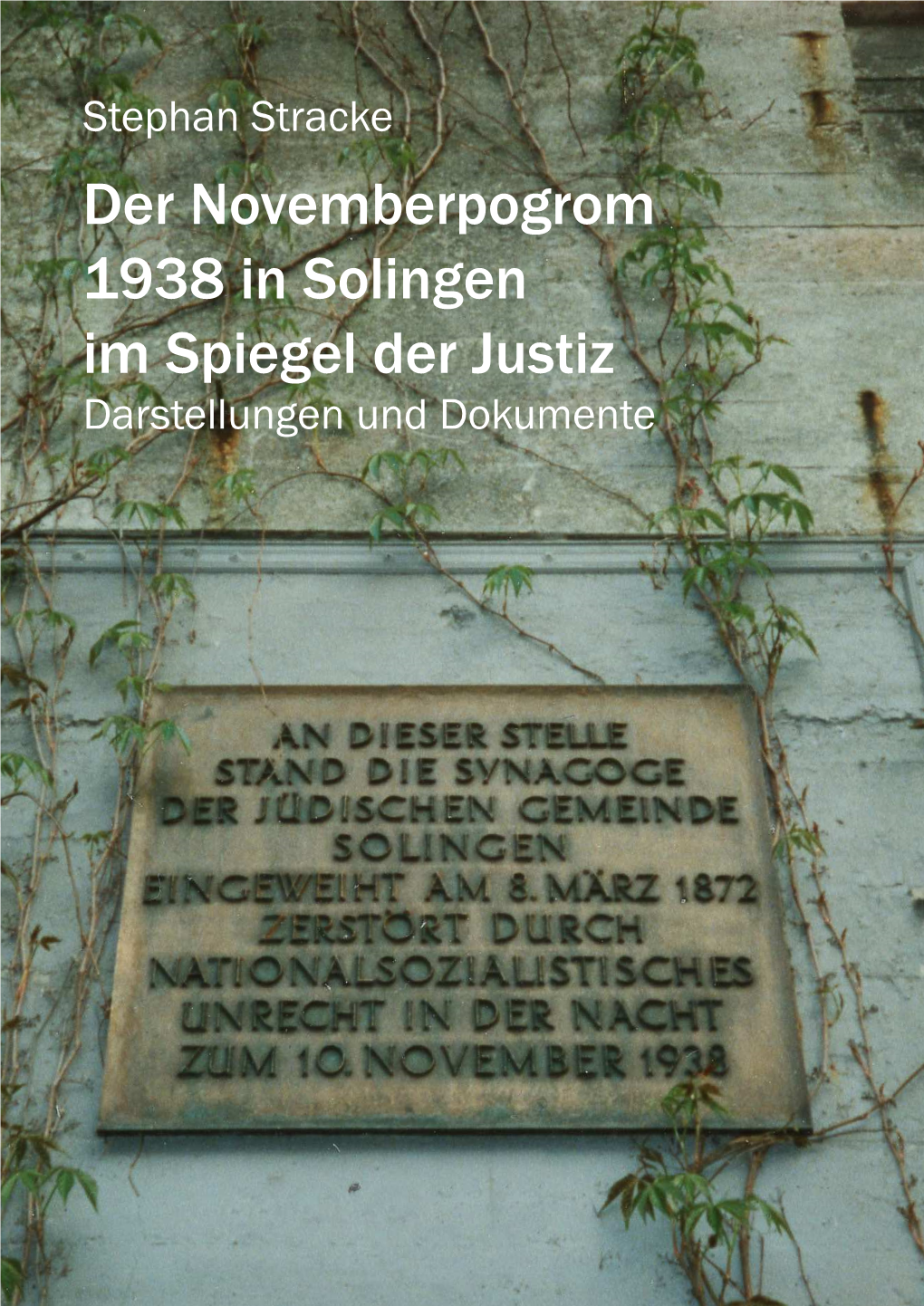 Der Novemberpogrom 1938 in Solingen Im Spiegel Der Justiz Darstellungen Und Dokumente