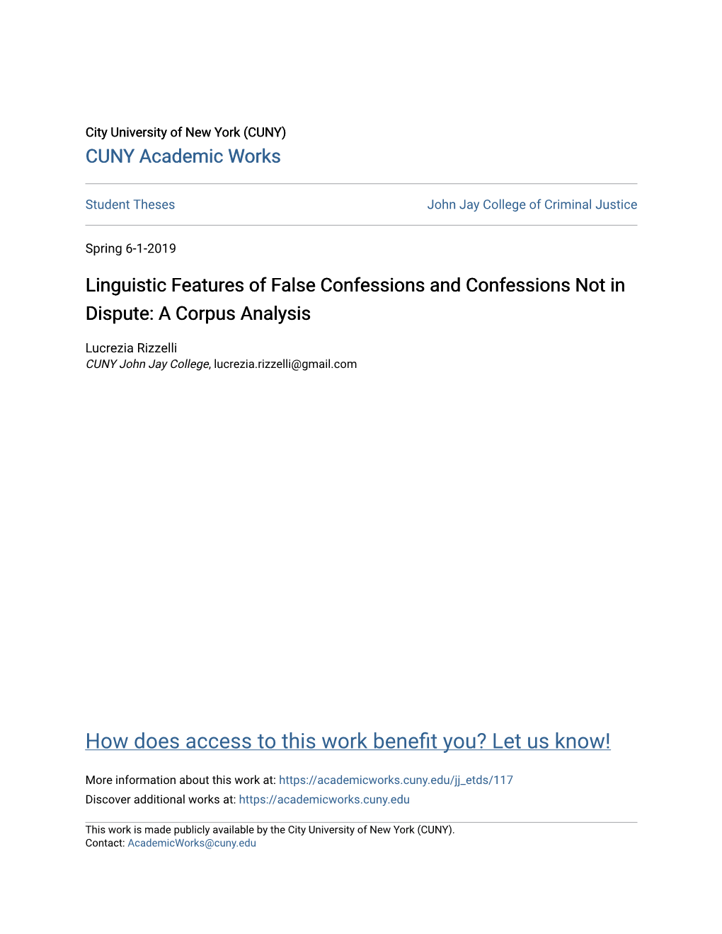 Linguistic Features of False Confessions and Confessions Not in Dispute: a Corpus Analysis