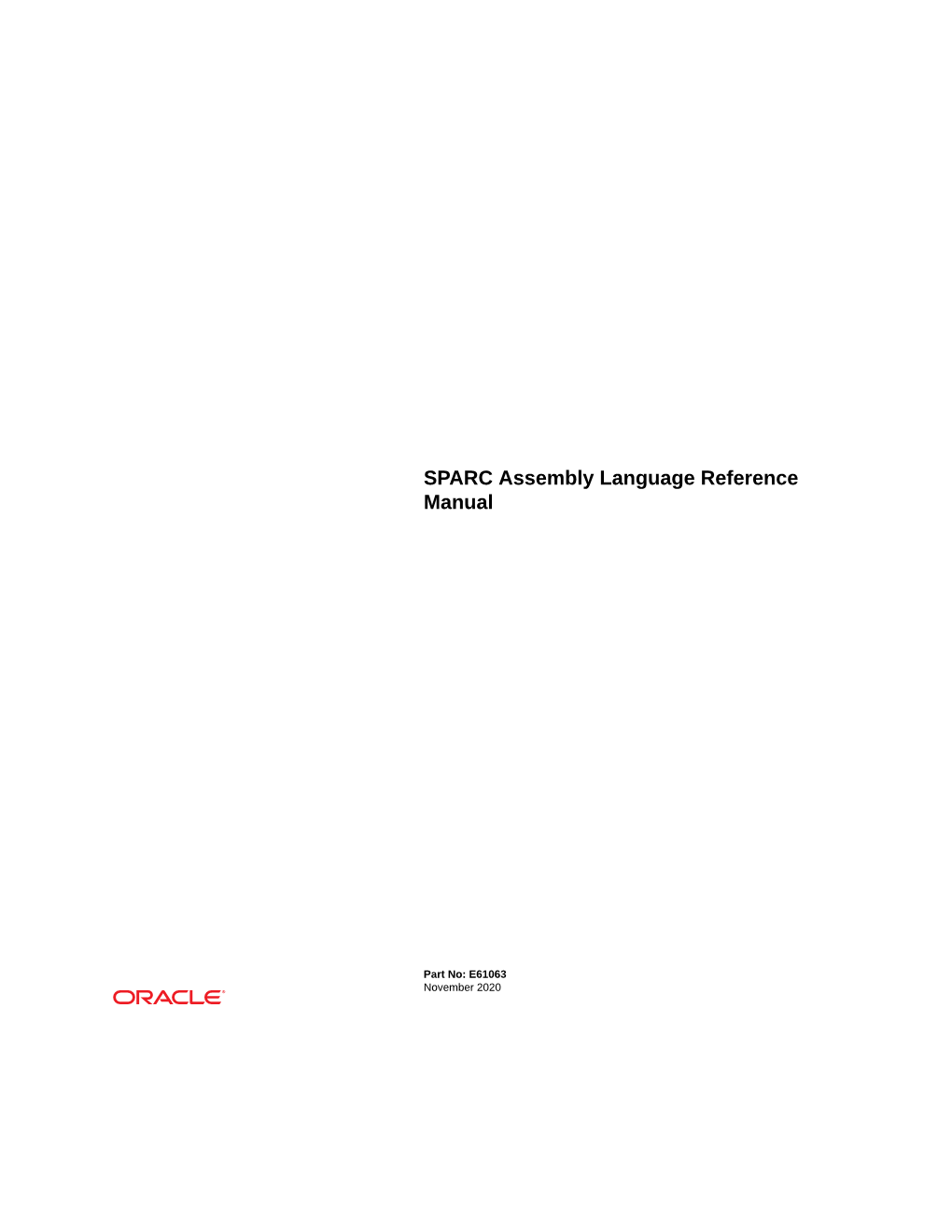 SPARC Assembly Language Reference Manual