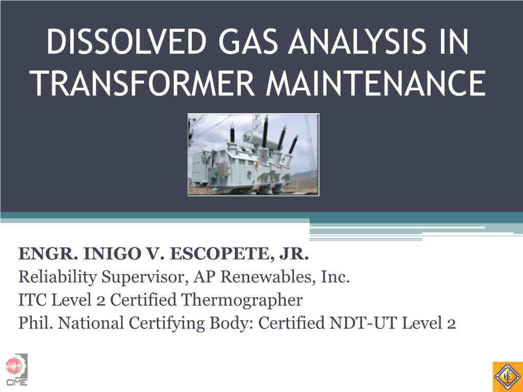 Dissolved Gas Analysis in Transformer Maintenance