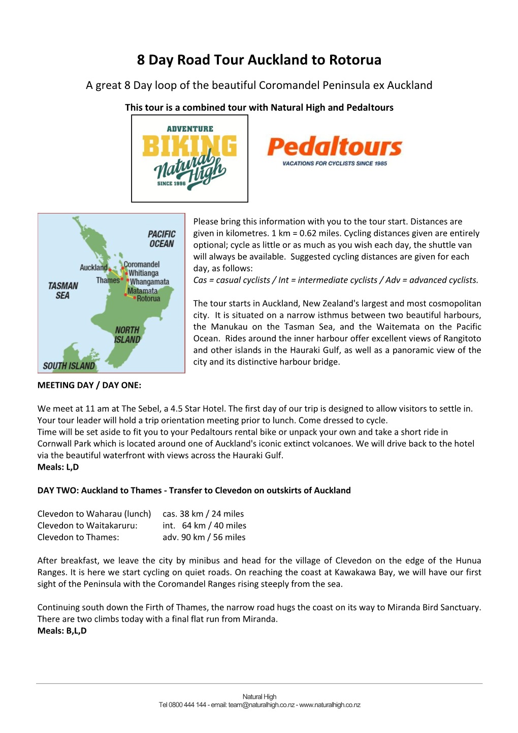 8 Day Road Tour Auckland to Rotorua