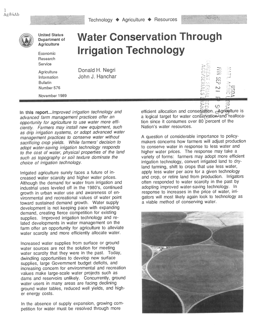 Water Conservation Through Irrigation Technology (AIB-576)