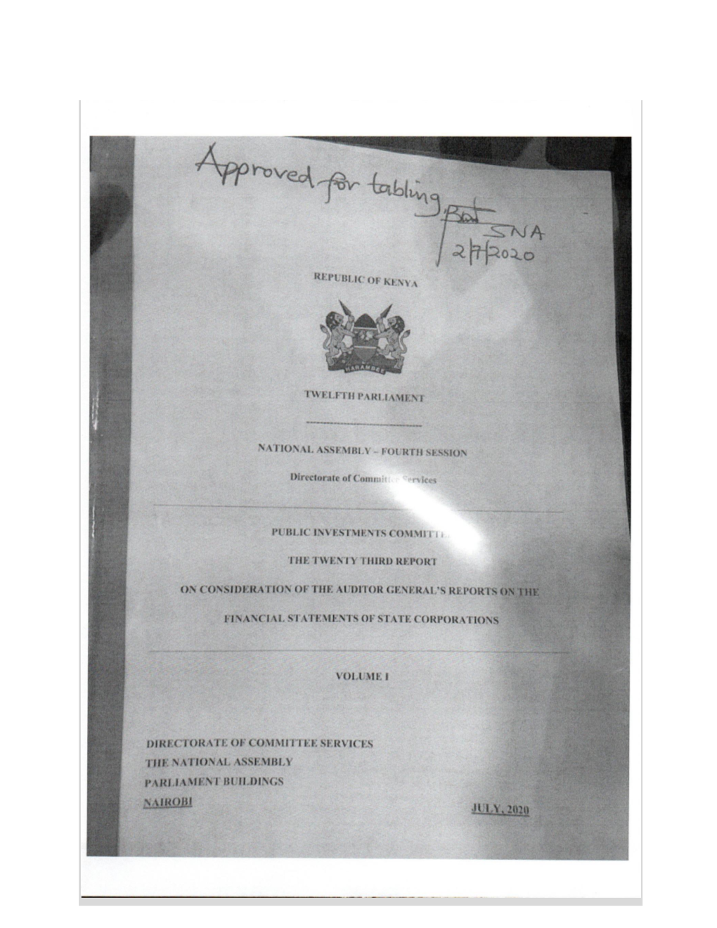 PIC's 23Rd Report on Consideratiuon of Auditor General's Report on Financial