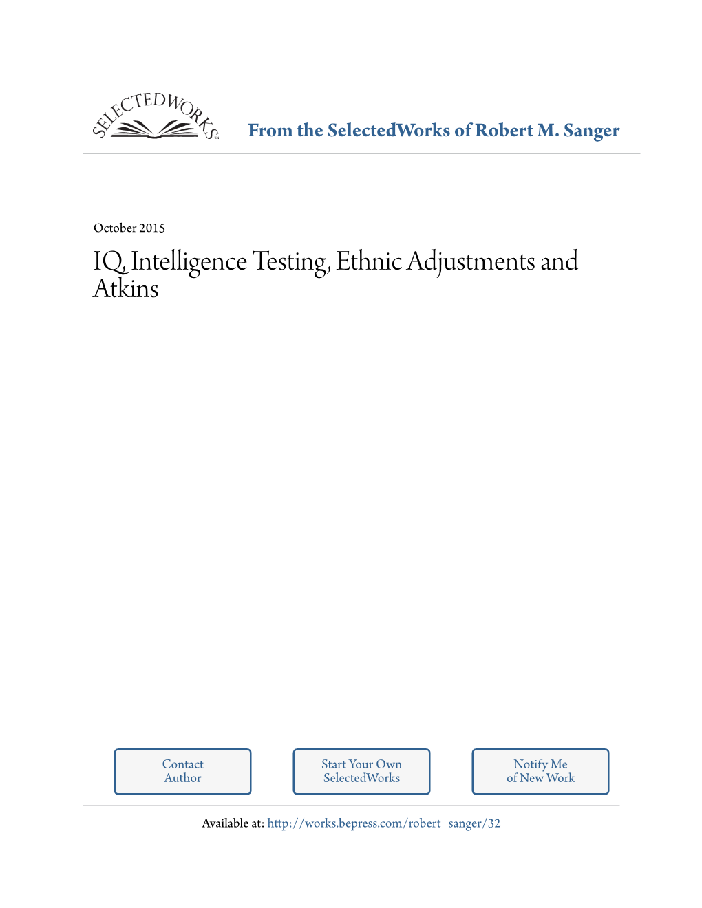 IQ, Intelligence Testing, Ethnic Adjustments and Atkins