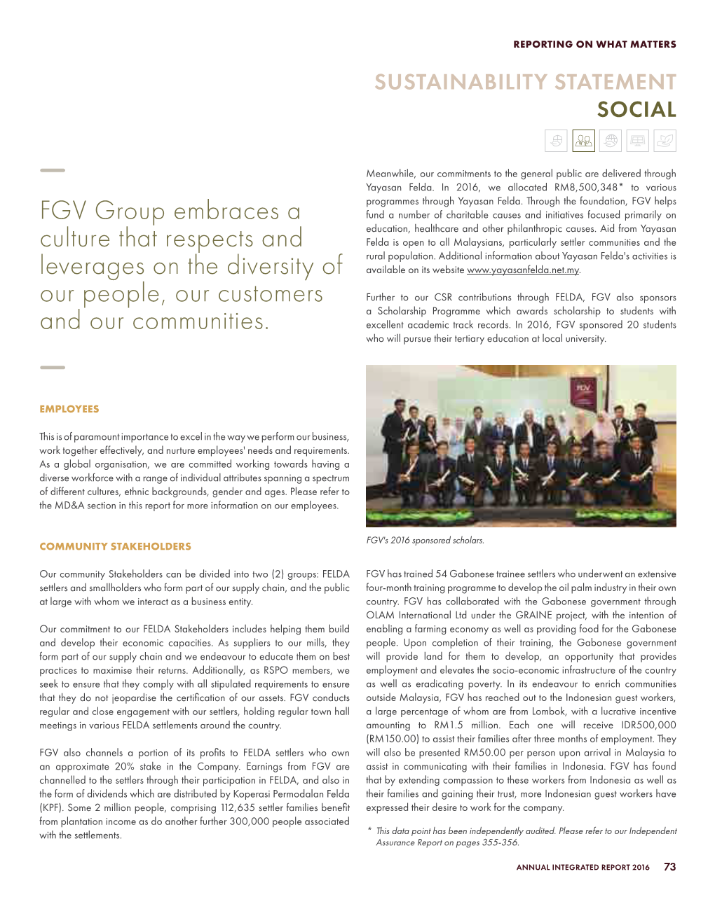 FGV Group Embraces a Culture That Respects and Leverages on The